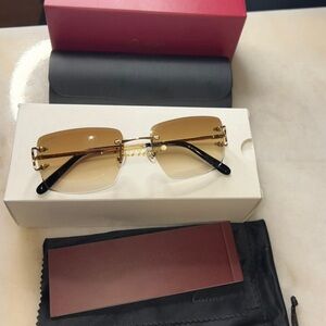 Cartier Gold Frame Sunglasses with Brown Lenses
